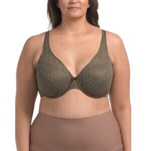 CURVY COUTURE Olive Full Figure Sheer Mesh Push Up Bra